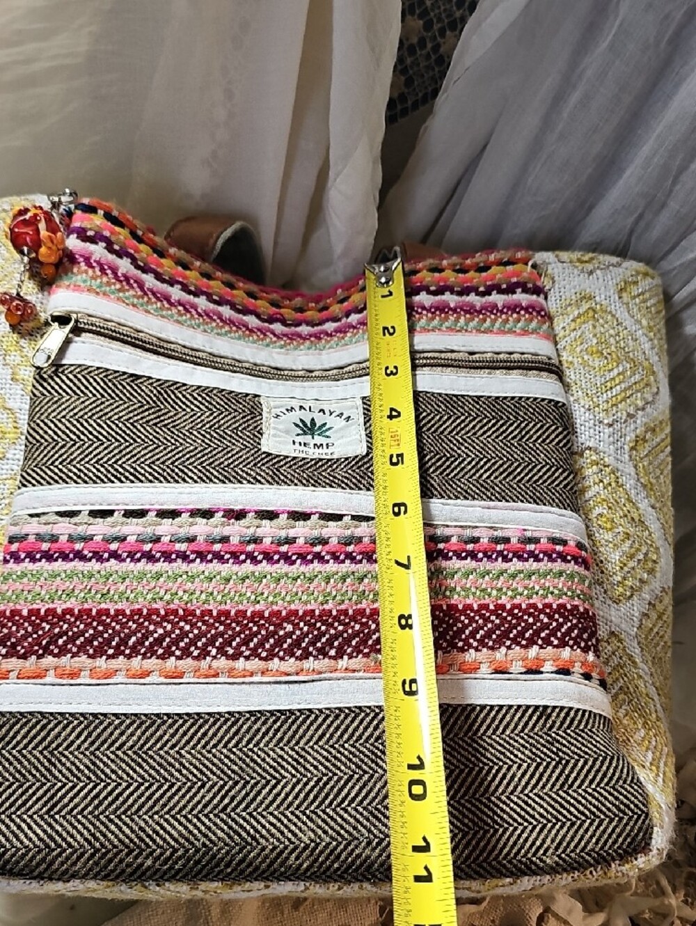 Himalayan Hemp Multicolor Stripe Tote Bag - Picture 11 of 16